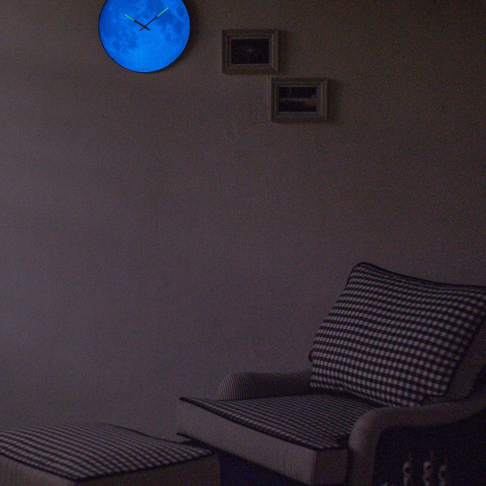 Blue Moon Dome Wall Clock 35cm