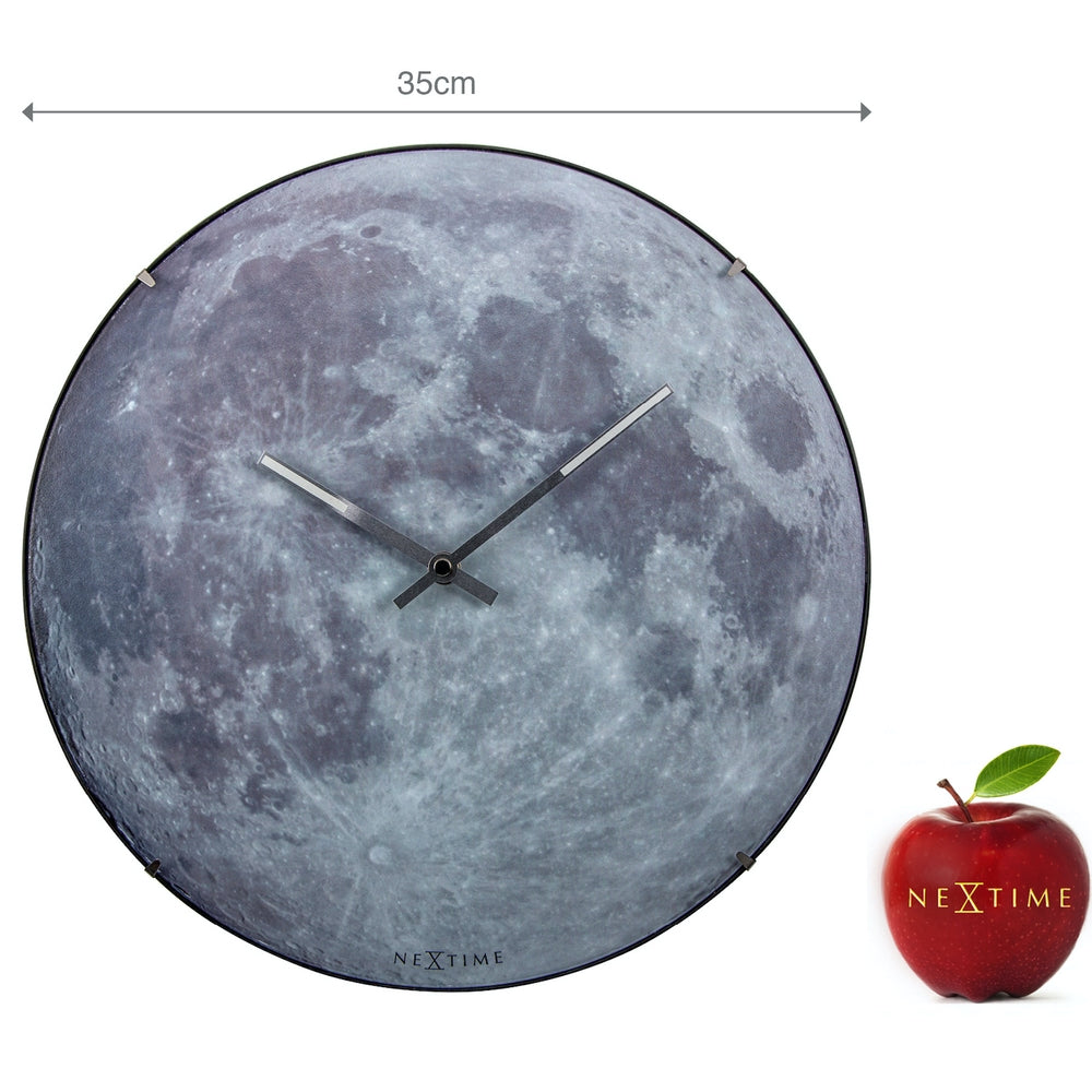 Blue Moon Dome Wall Clock 35cm