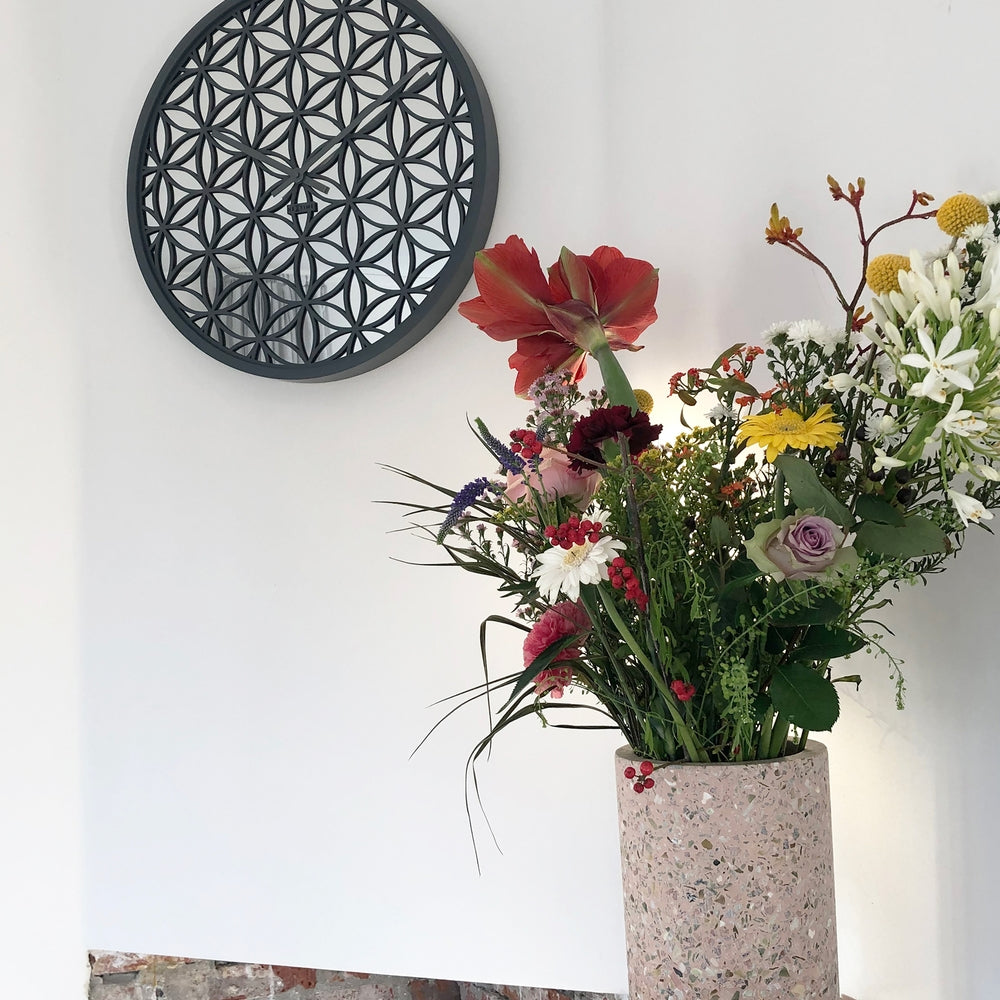 Grey Bella Mirror Wall Clock 50cm