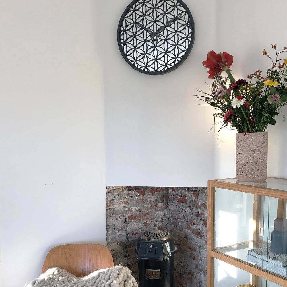 Grey Bella Mirror Wall Clock 50cm