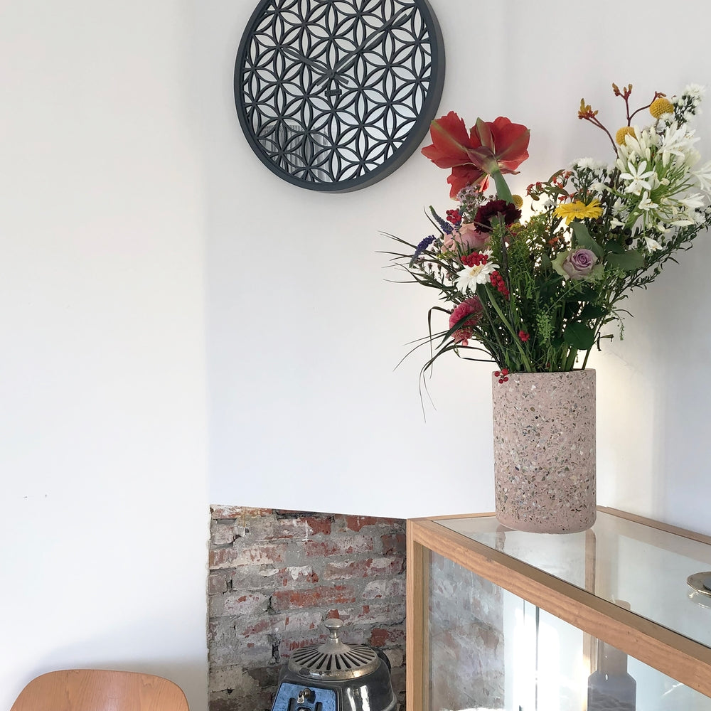 Grey Bella Mirror Wall Clock 50cm