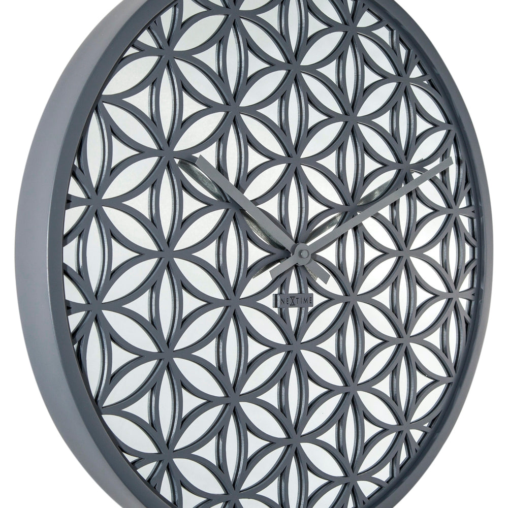 Grey Bella Mirror Wall Clock 50cm