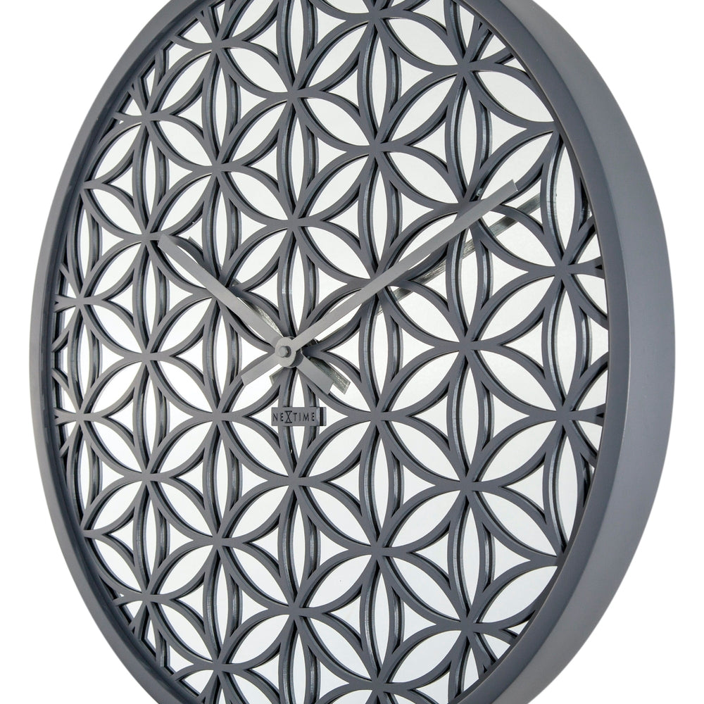 Grey Bella Mirror Wall Clock 50cm