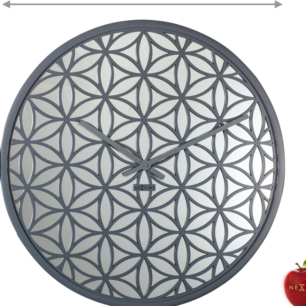 Grey Bella Mirror Wall Clock 50cm