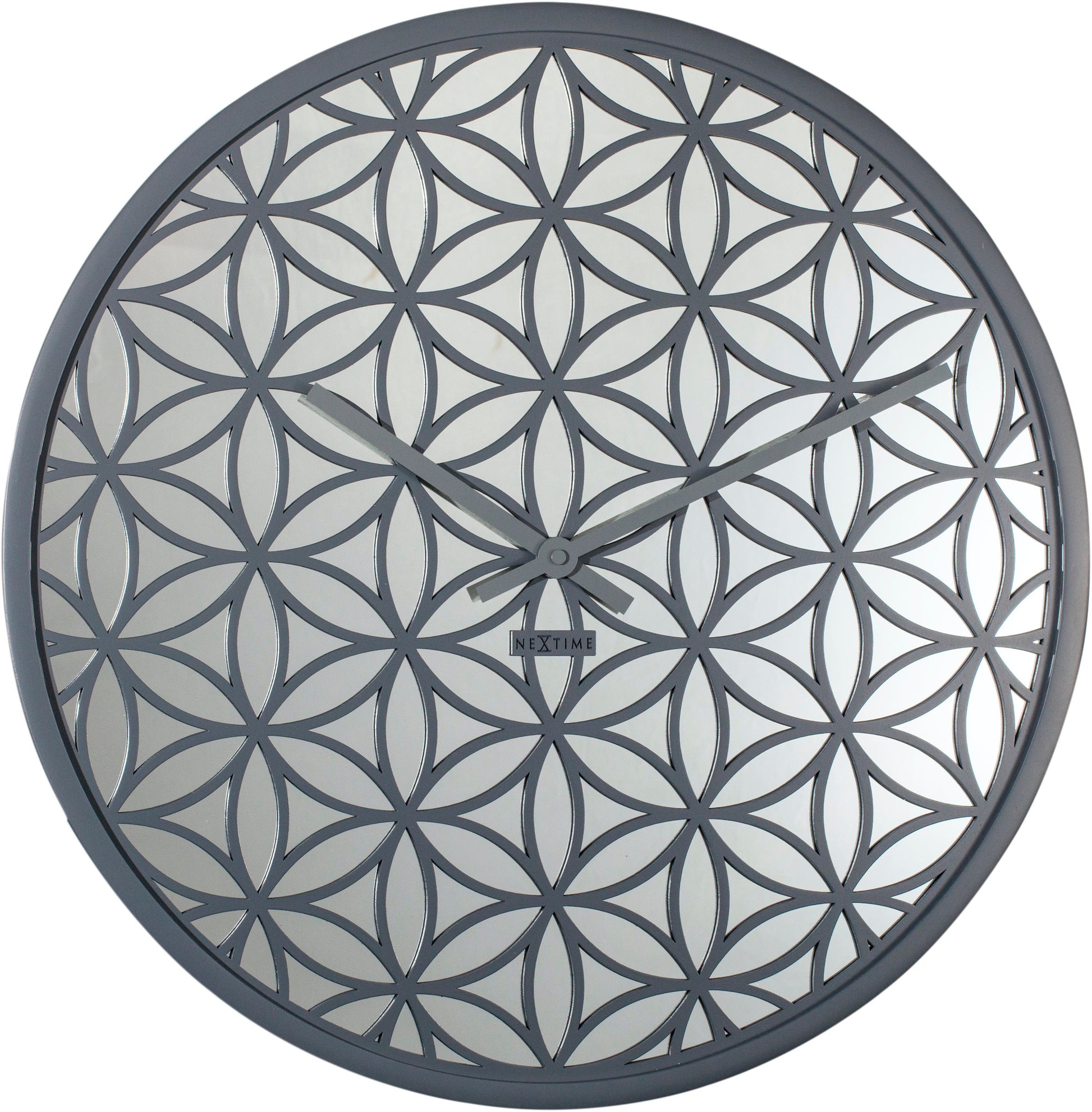 Grey Bella Mirror Wall Clock 50cm