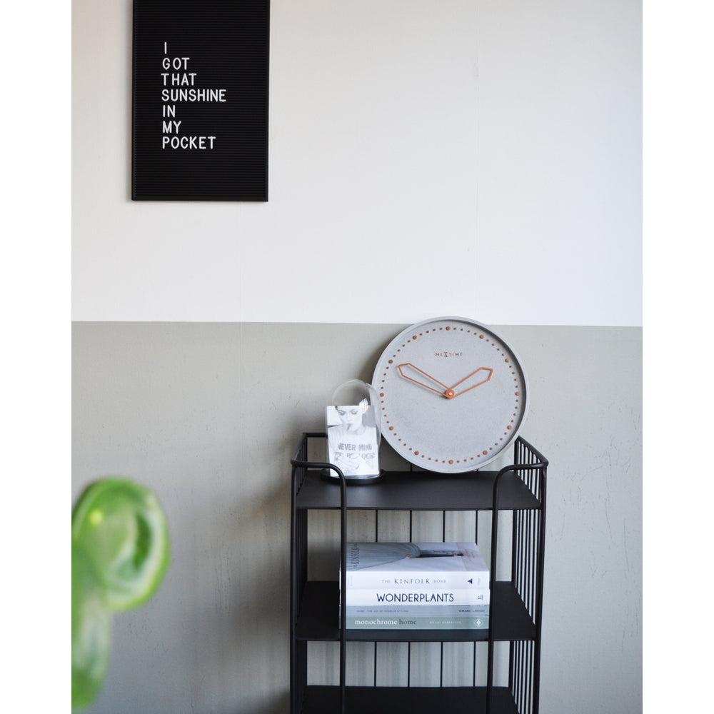 Grey Cross Wall Clock 35cm