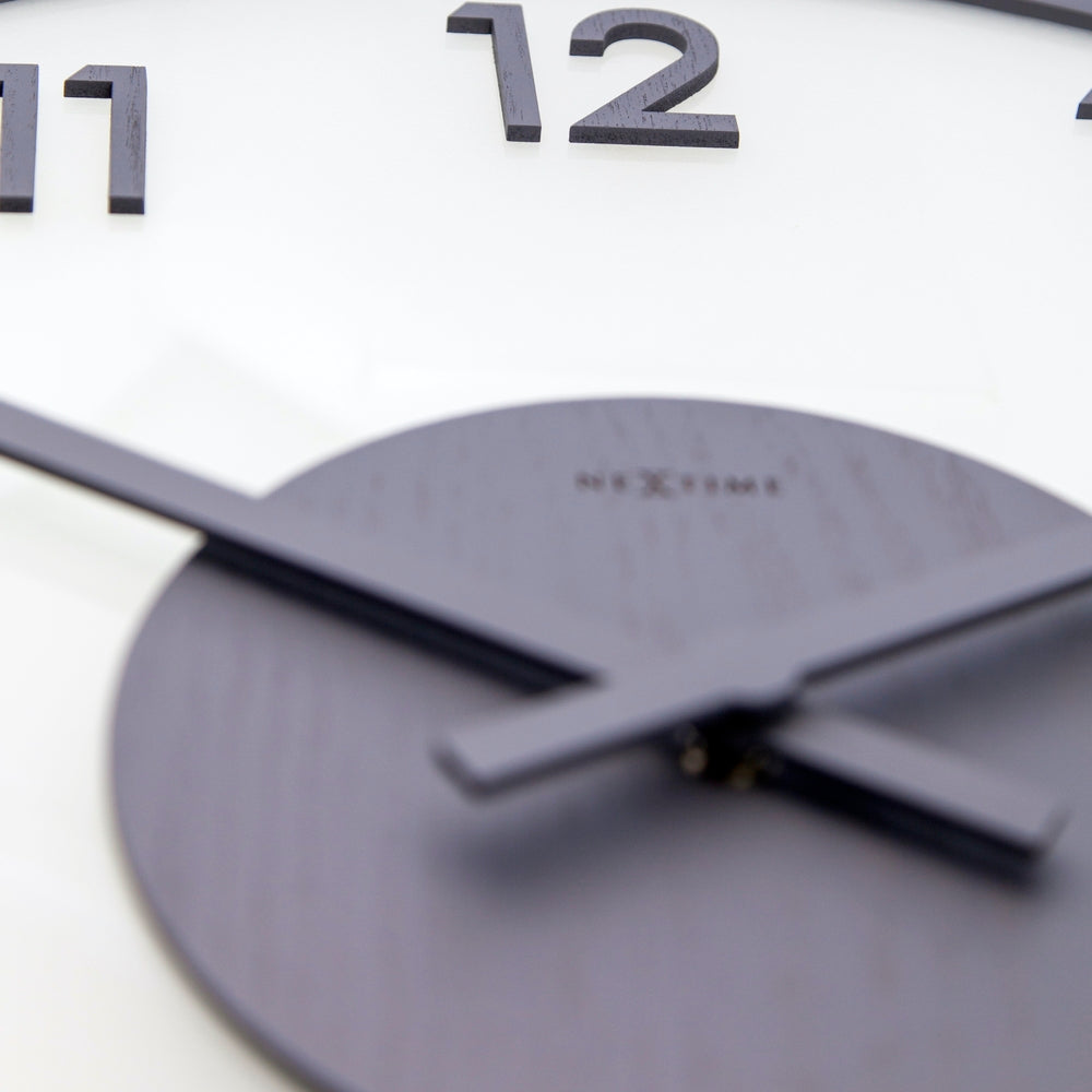 Frosted Wood Wall Clock 50cm