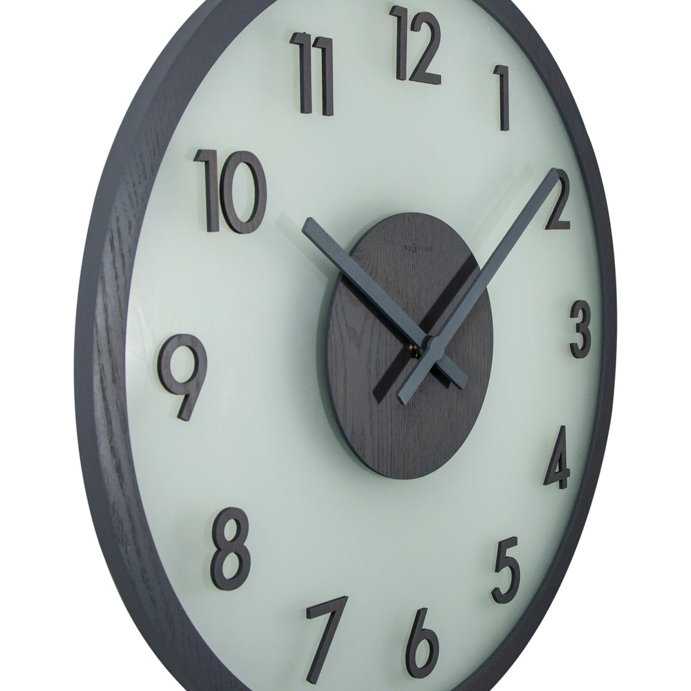Frosted Wood Wall Clock 50cm