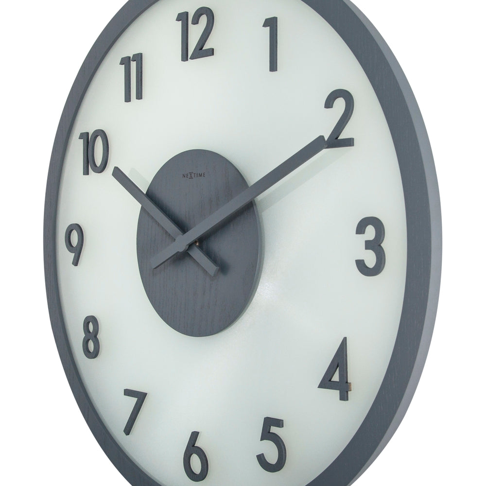 Frosted Wood Wall Clock 50cm