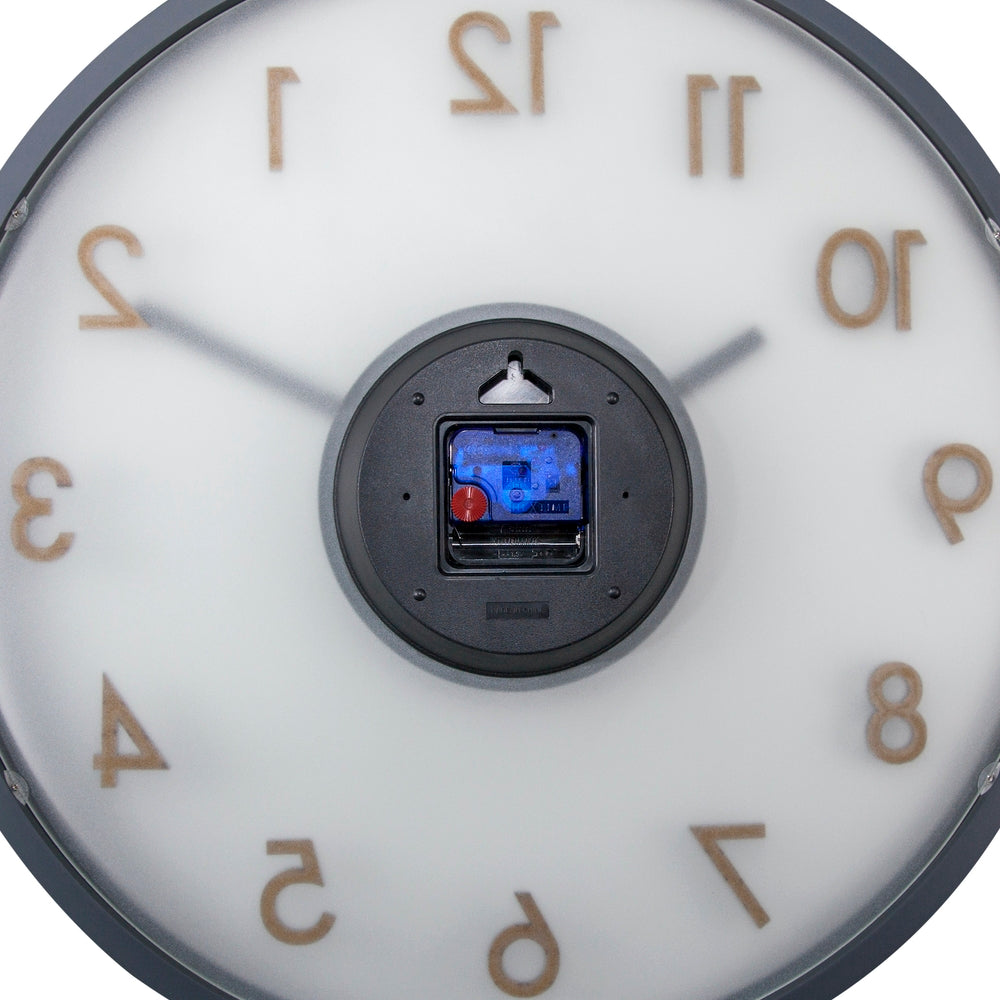 Frosted Wood Wall Clock 50cm