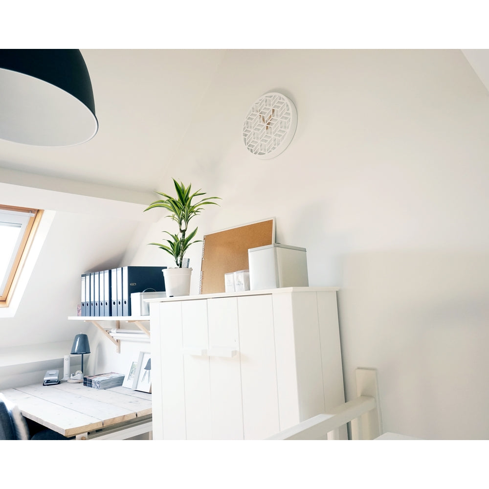 White Discrete Wall Clock 36cm