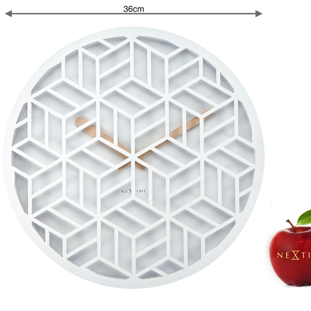White Discrete Wall Clock 36cm