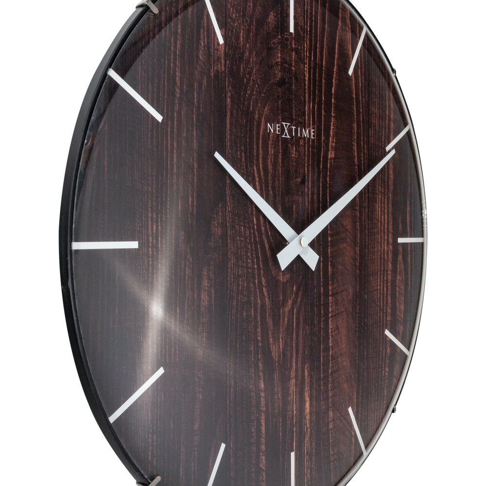 Edge Wood Dome Wall Clock 35cm