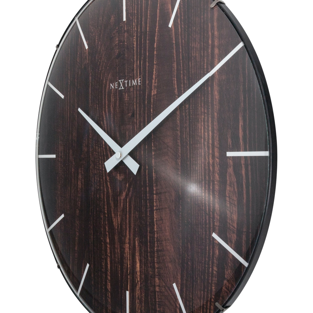 Edge Wood Dome Wall Clock 35cm