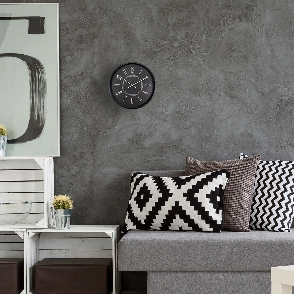 Black Luminous Wall Clock 20cm