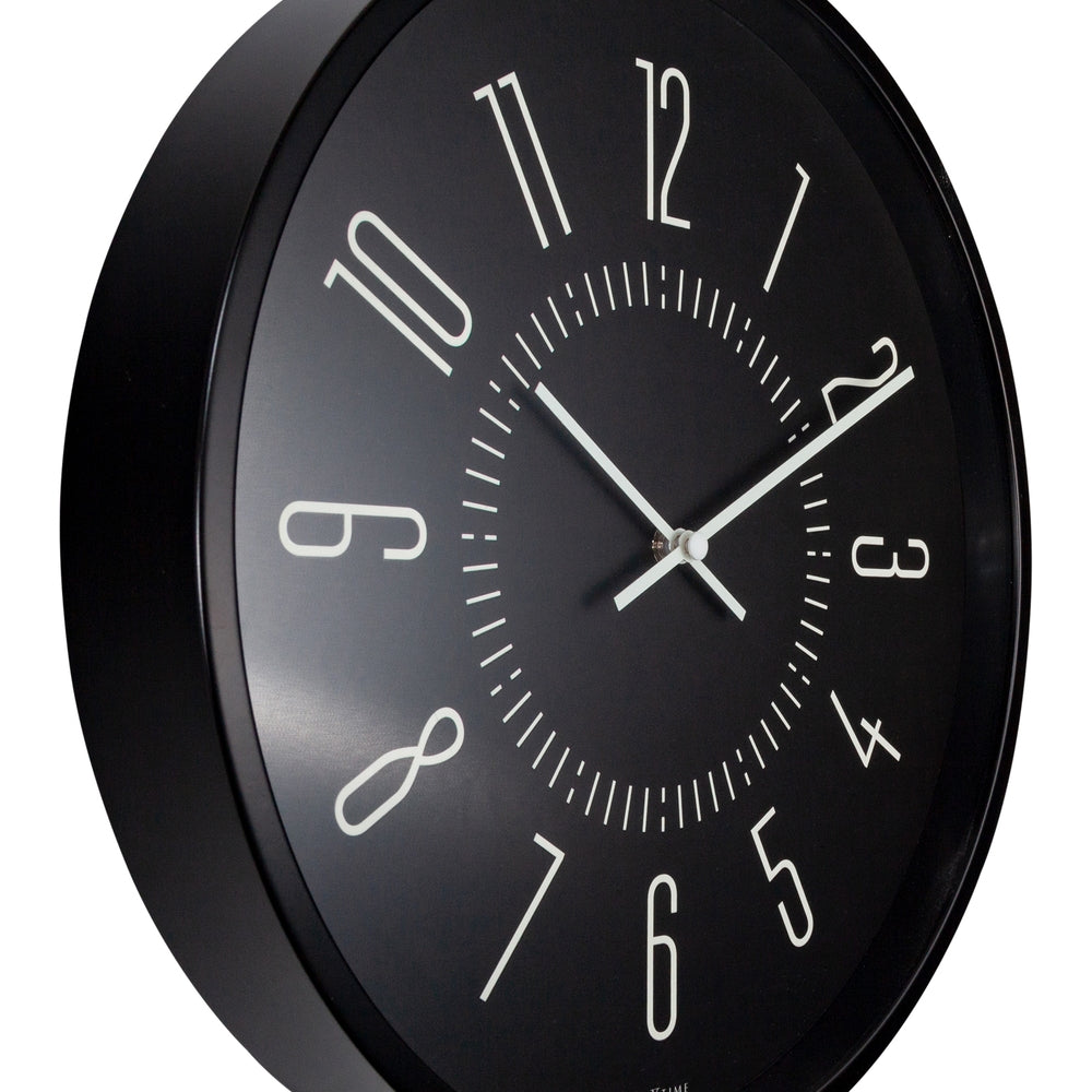 Black Luminous Wall Clock 20cm
