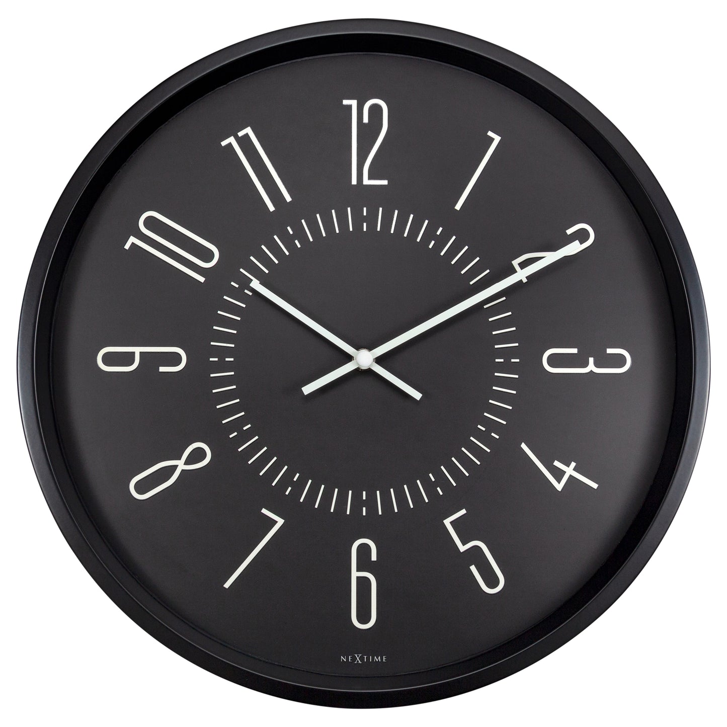 Black Luminous Wall Clock 20cm