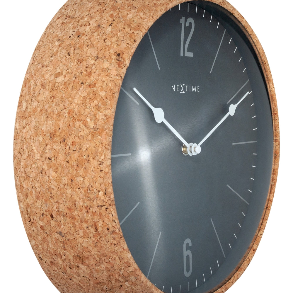 Grey Cork Wall Clock 30cm