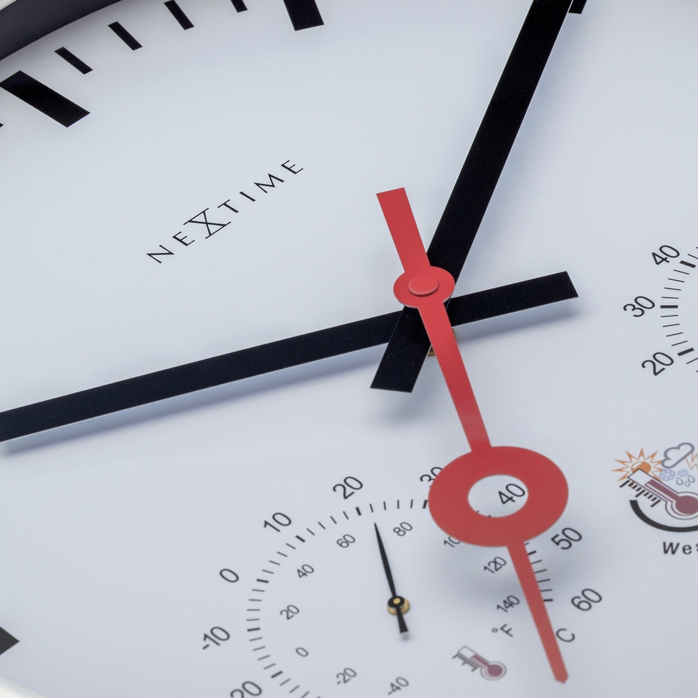 White Clematis Wall Clock 35cm