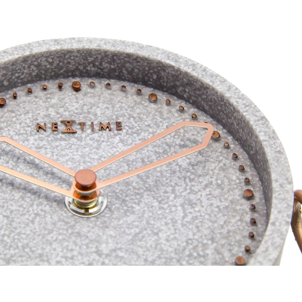 Polyresin Grey Mantel Clock 17cm