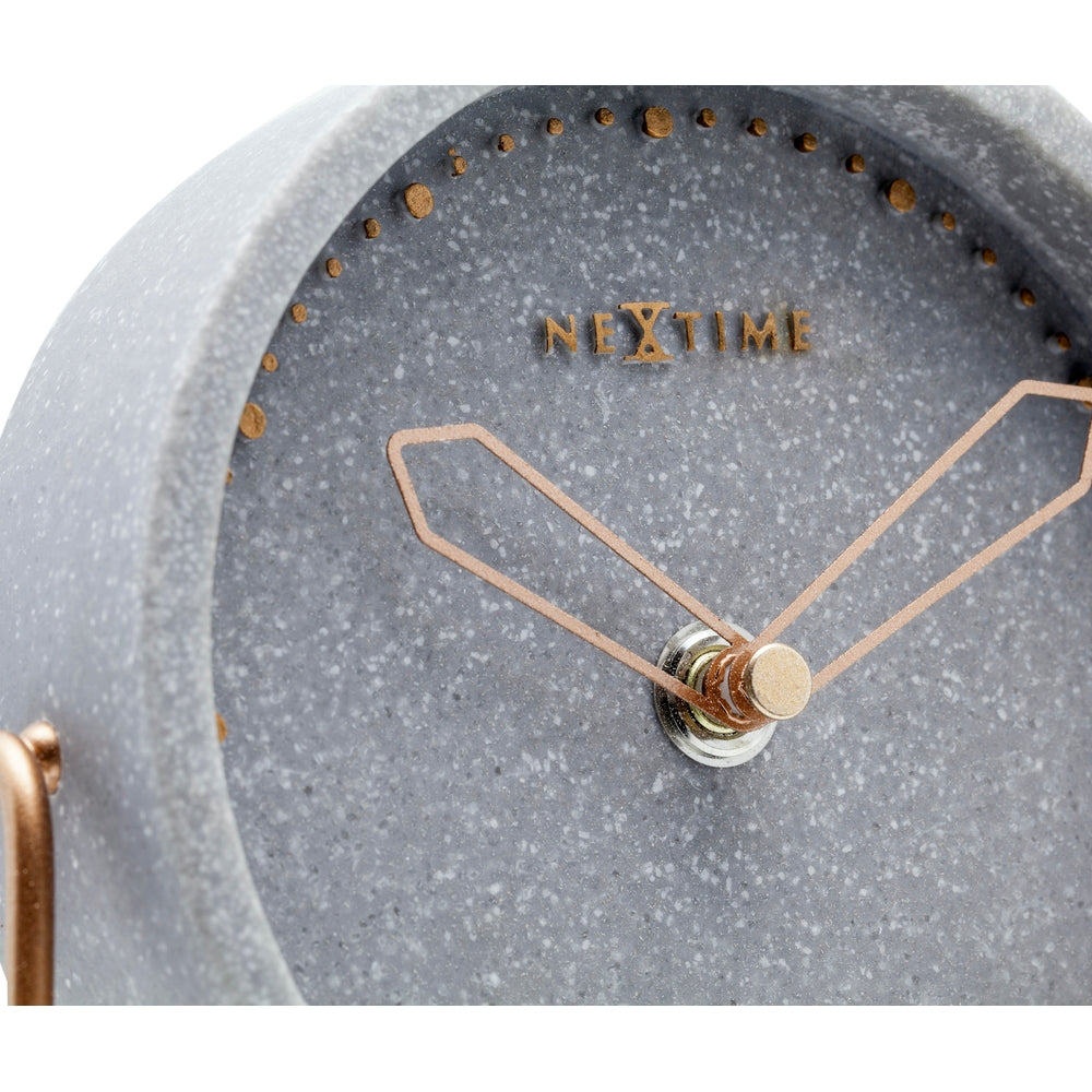 Polyresin Grey Mantel Clock 17cm