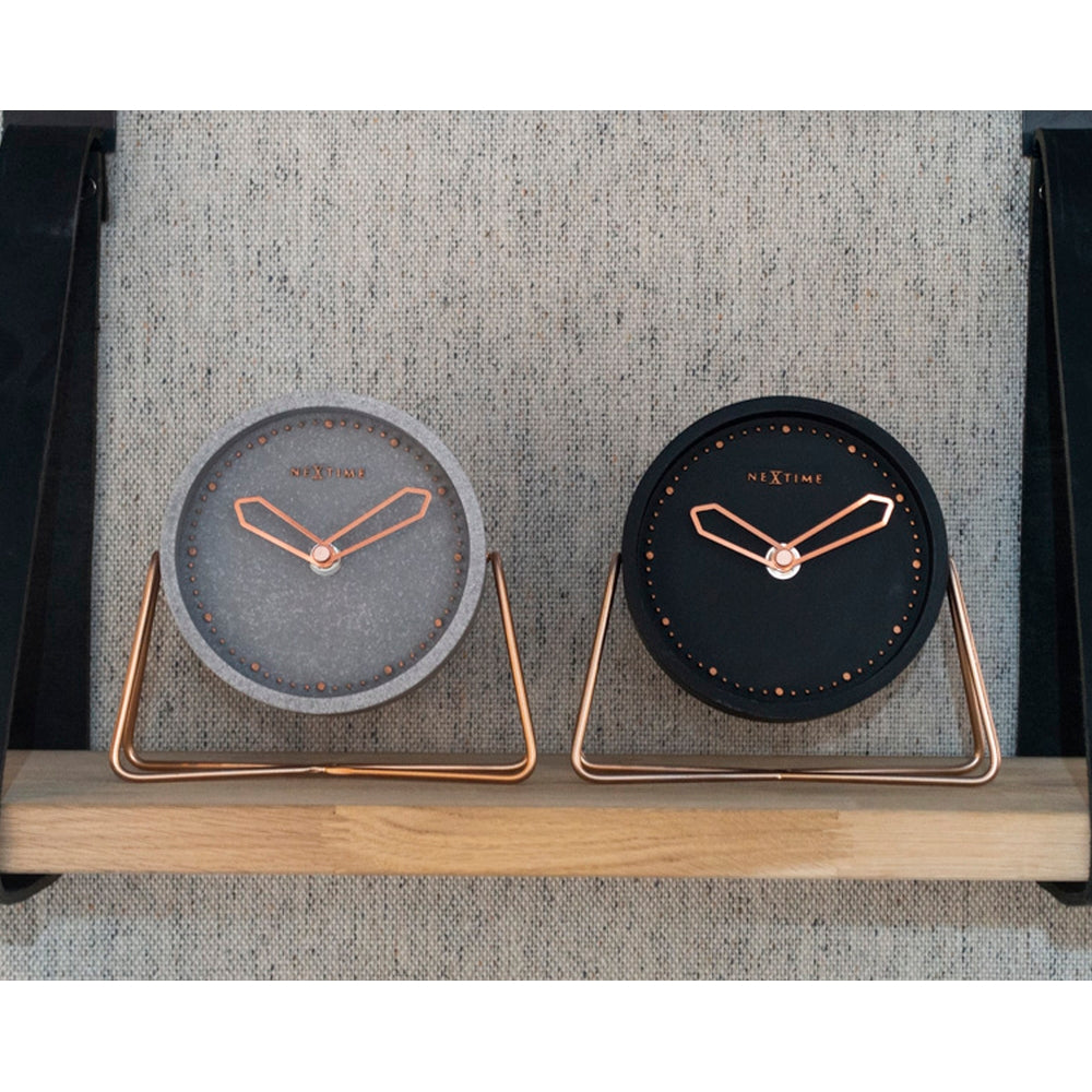 Polyresin Grey Mantel Clock 17cm