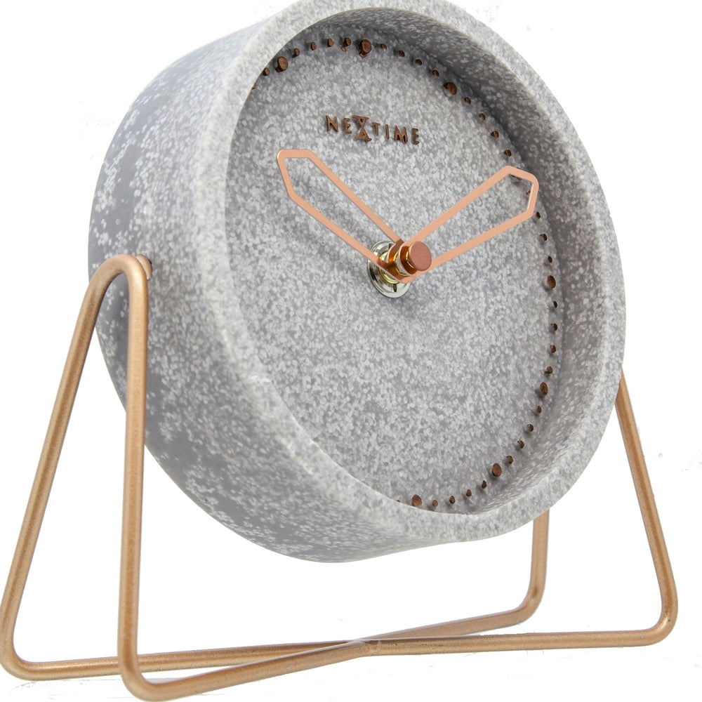 Polyresin Grey Mantel Clock 17cm