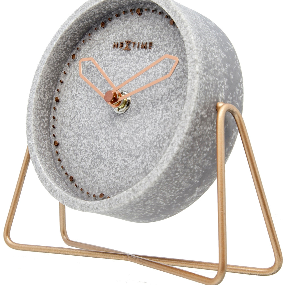 Polyresin Grey Mantel Clock 17cm