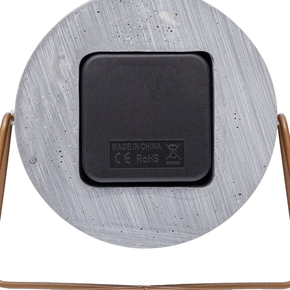 Polyresin Grey Mantel Clock 17cm