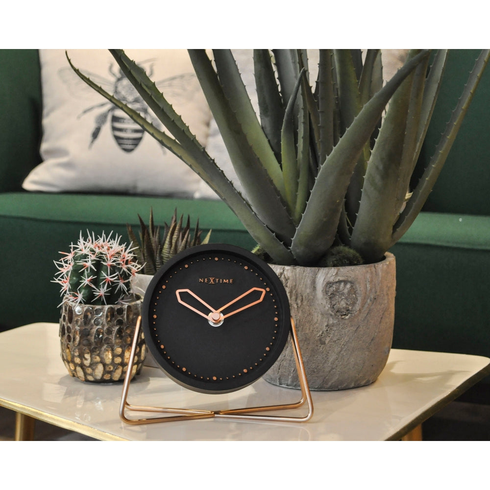 Polyresin Grey Mantel Clock 17cm