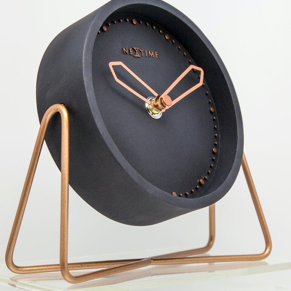 Polyresin Grey Mantel Clock 17cm