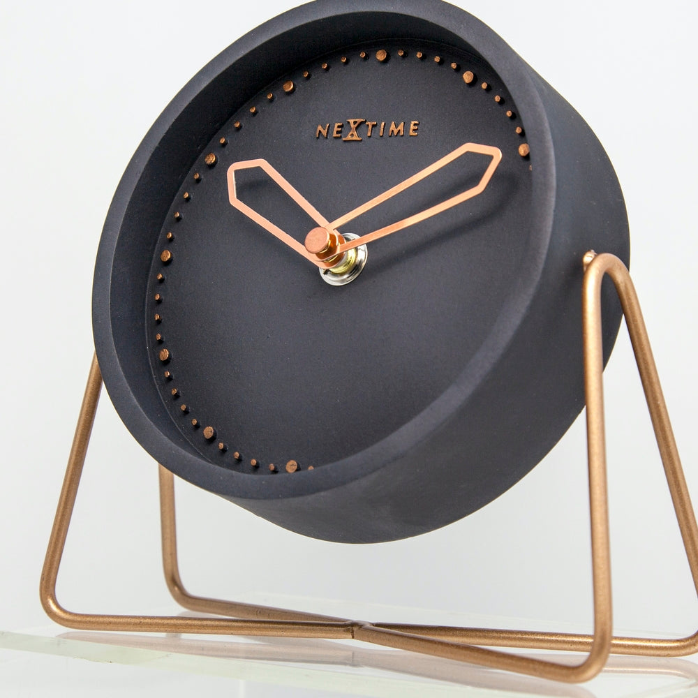 Polyresin Grey Mantel Clock 17cm