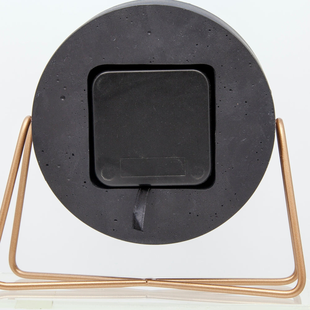 Polyresin Grey Mantel Clock 17cm