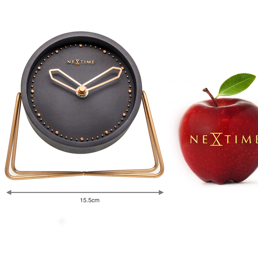 Polyresin Grey Mantel Clock 17cm