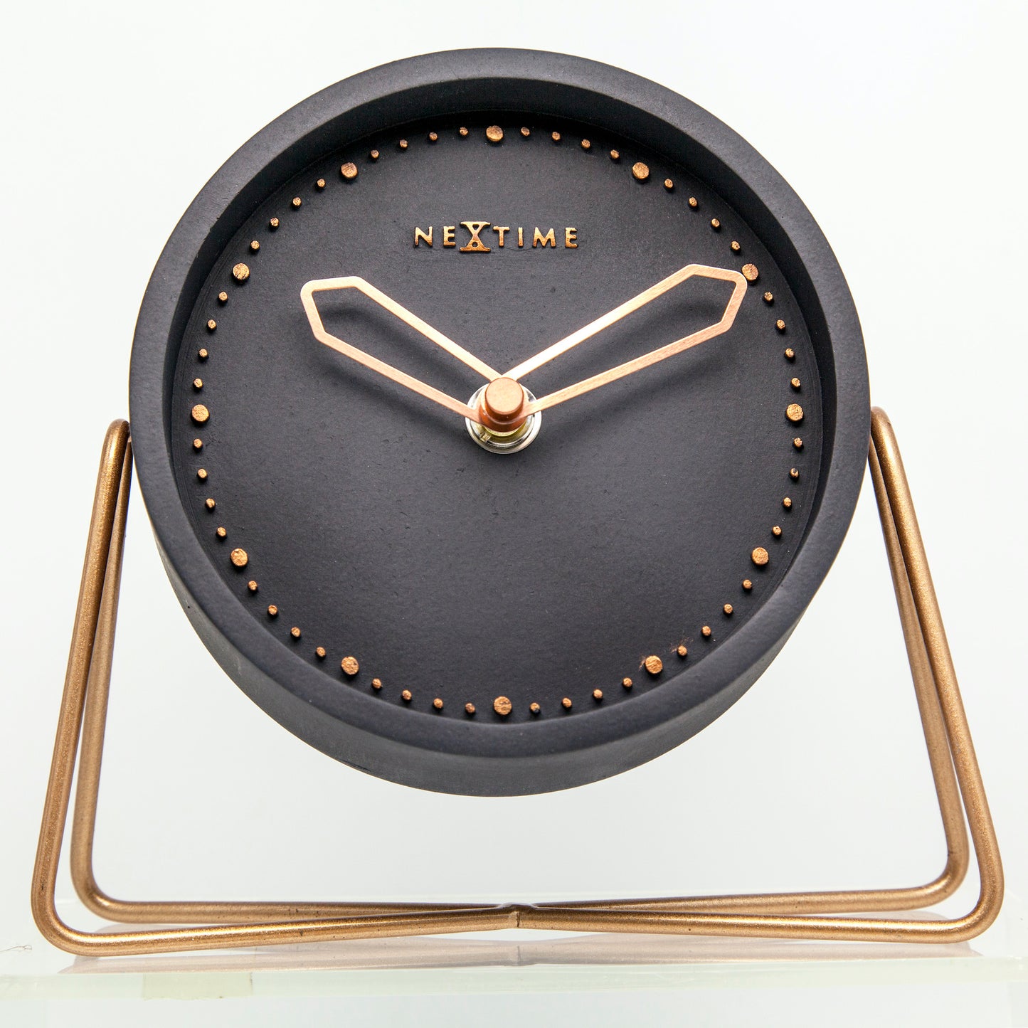 Polyresin Grey Mantel Clock 17cm