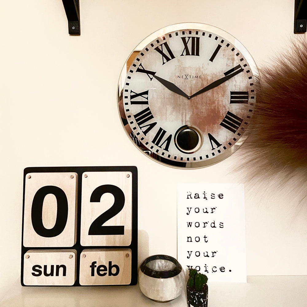 White Romana Wall Clock 43cm