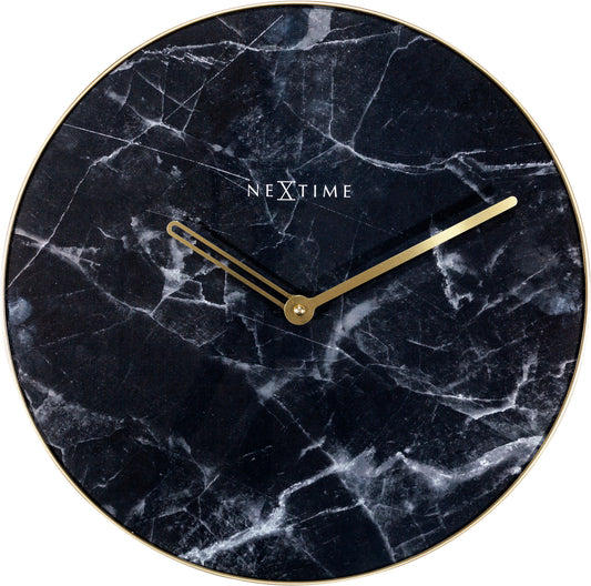 Black Marble Wall Clock 40cm