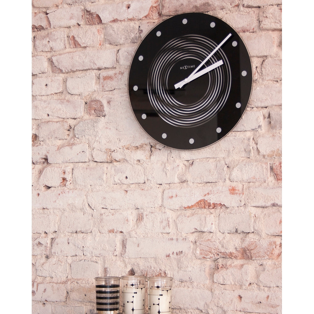 Black Concentric Wall Clock 35cm