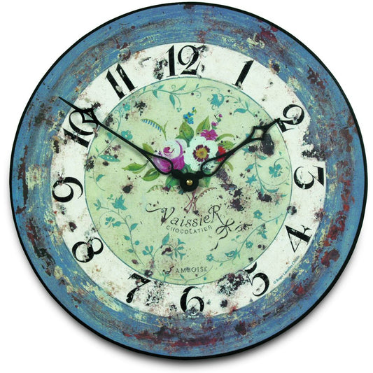 Antique Rose Wall Clock 36cm