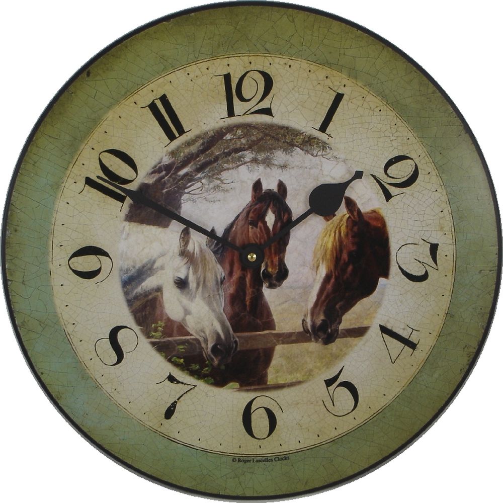 Horses Wall Clock 36cm