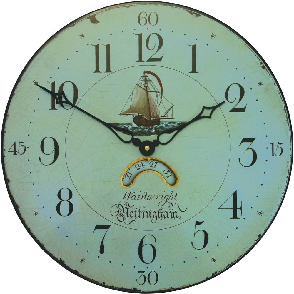 Nottingham Clockmaker With Decorative Dial Wall Clock 36cm