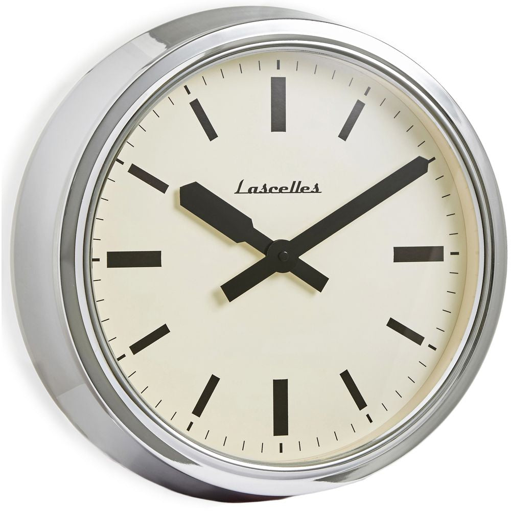 American Diner Deep Case Chrome Wall Clock 36cm