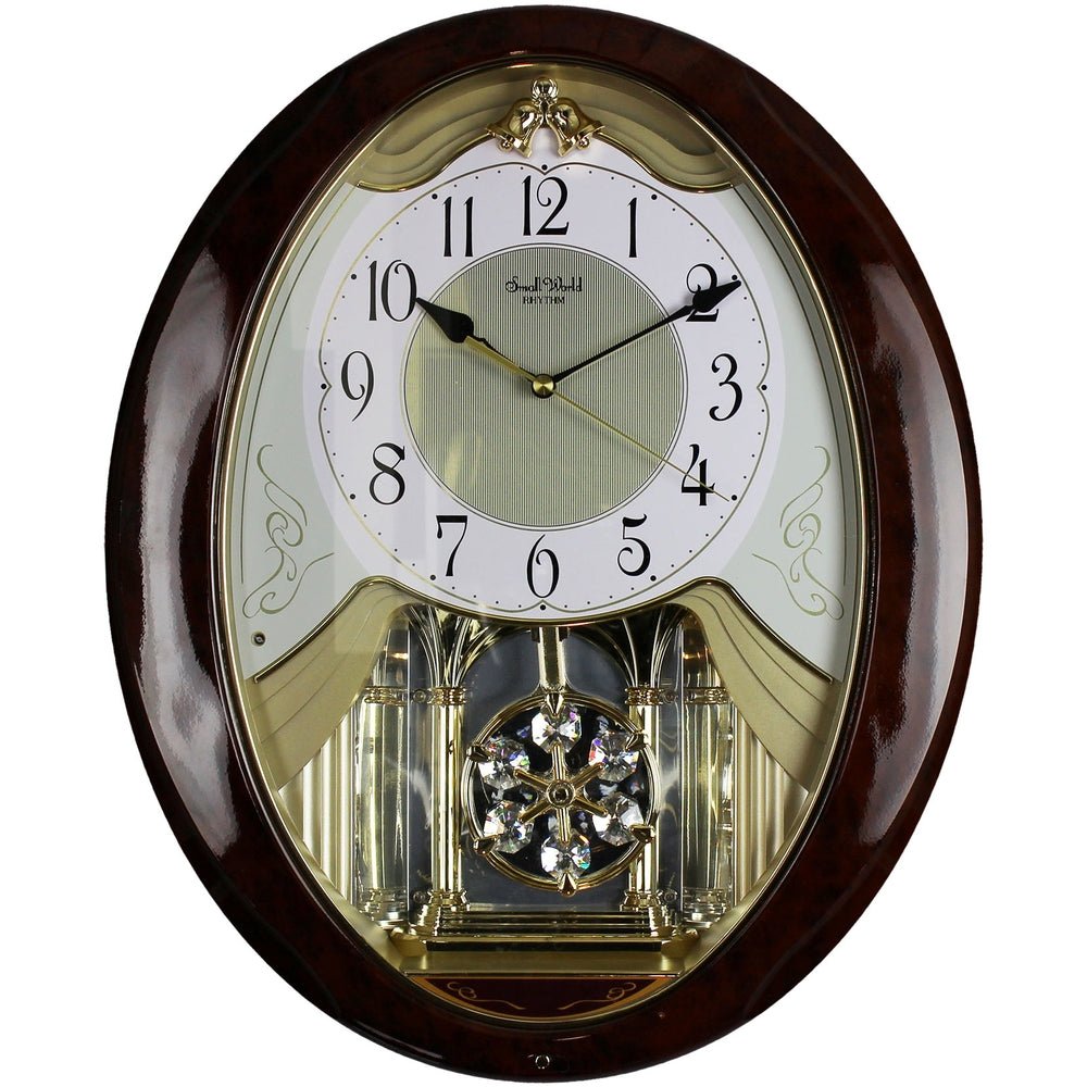 Rhythm Piano Finish Musical Clock - Crystals From Swarovski® - TickTockClocks