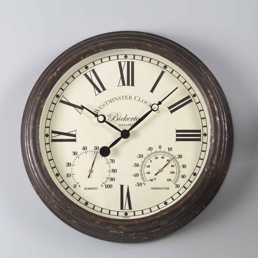 Bickerton Outdoor Wall Clock with Thermometer 38cm