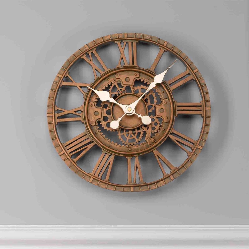 Newby Bronze Mechanical Outdoor Wall Clock 30cm