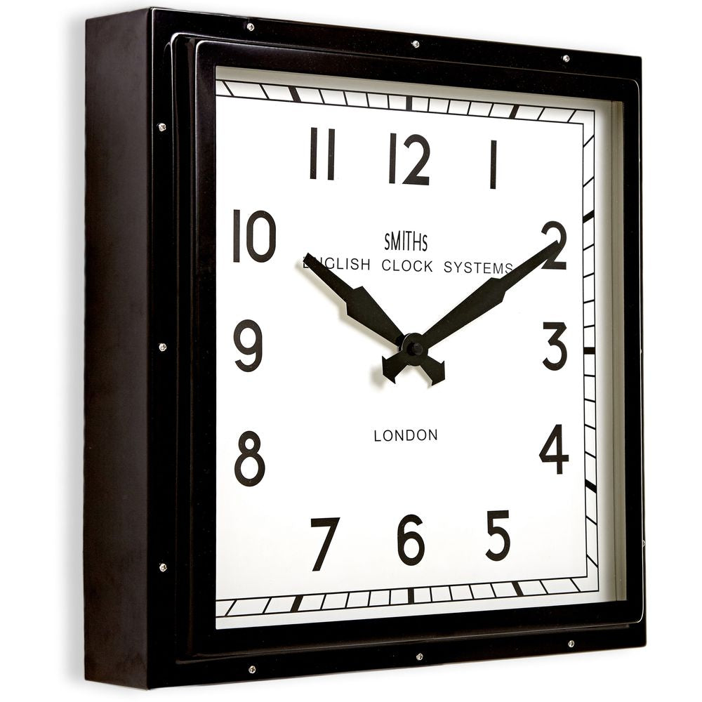 Smiths Square Black Wall Clock 41cm