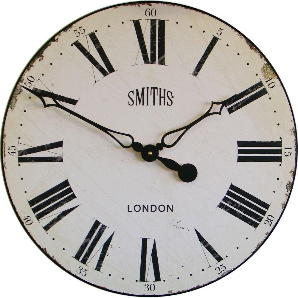 Smiths Antique White Wall Clock 50cm - TickTockClocks