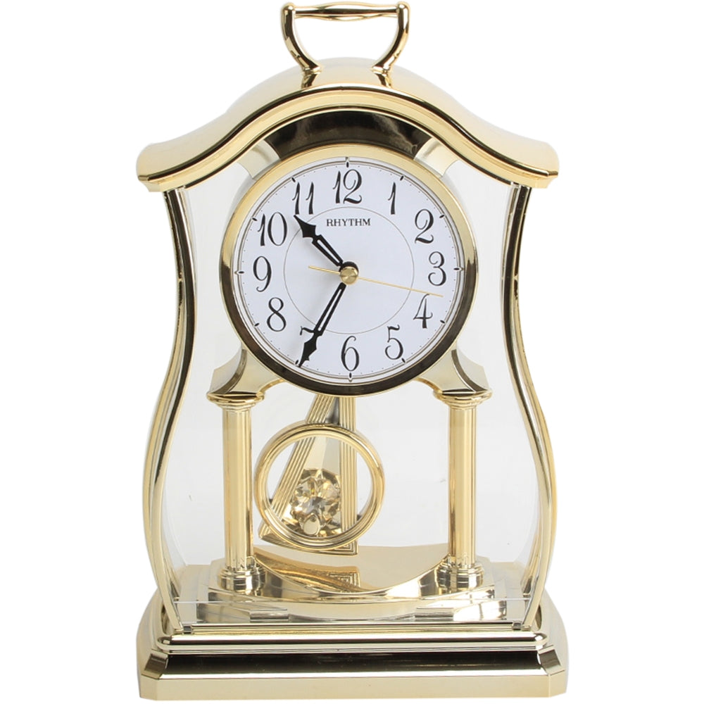 Rhythm Gold Carriage Clock - Crystals From Swarovski 18.5cm