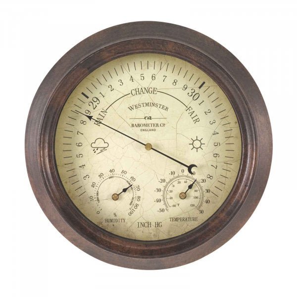 Westminster Barometer & Thermometer 8in - TickTockClocks