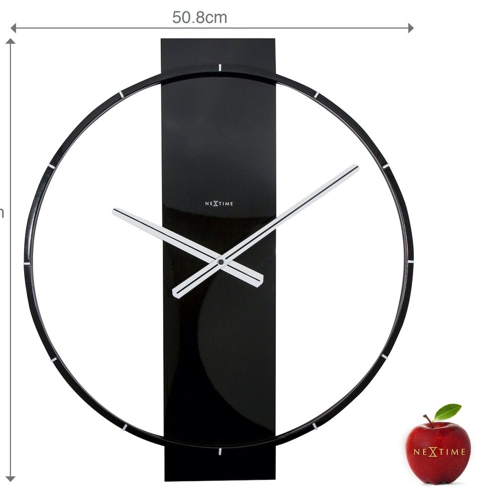 Wood/Steel Black Wall Clock 50cm - TickTockClocks